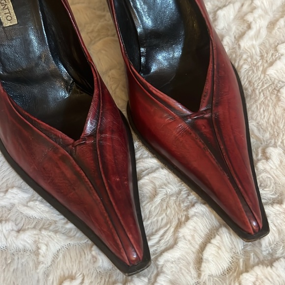 Enrico Del Gatto Red Genuine Leather Pumps - Picture 4 of 10